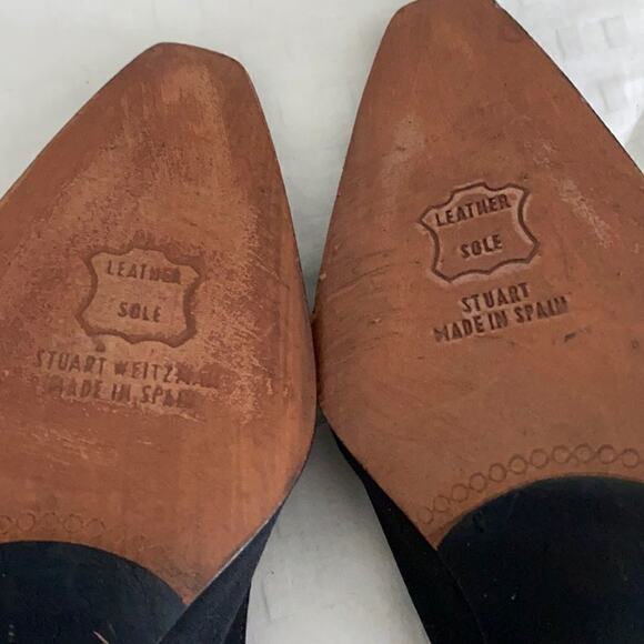 Stuart Weitzman Black Slingback Pumps with a Sparkle Spike Heel Size 5.5 - Picture 8 of 12